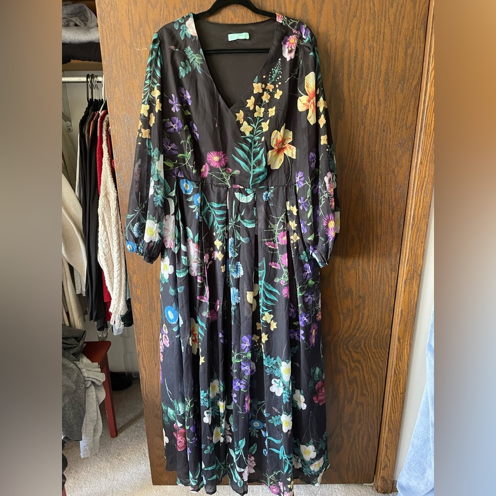 Floral Black Dress
